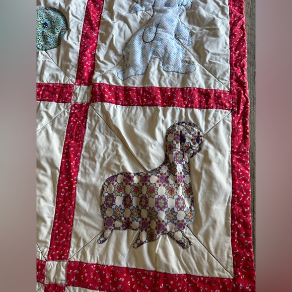 Vintage Handmade Custom Made Baby Animal Quilt Blanket Retro 45”x60” - Picture 8 of 16